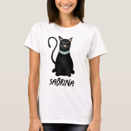 Camiseta Feliz Dia das Bruxas de Gato Negro Bonito