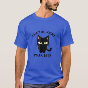 Camiseta Feliz Dia das Bruxas de Gato Negro Engraçado E Bo