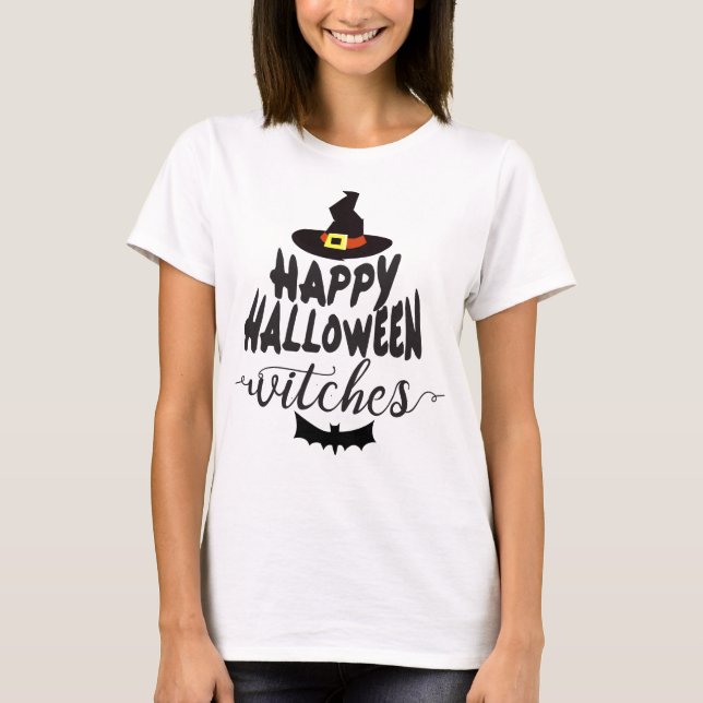 Camiseta Feliz Dia das Bruxas de Halloween (Frente)