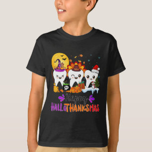 Camiseta Feliz Dia das Bruxas de Halloween de Hallothanksma