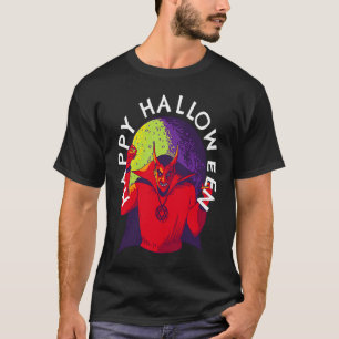 Camiseta Feliz Dia das Bruxas Diabo Assustador Satanás na L