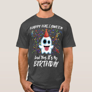 Camiseta Feliz Dia das Bruxas e Sim É Meu Aniversário Engra