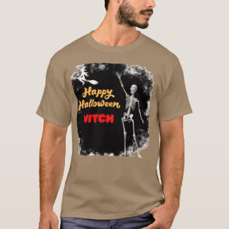 Camiseta Feliz Dia das Bruxas Feiticeira Palavras Divertida