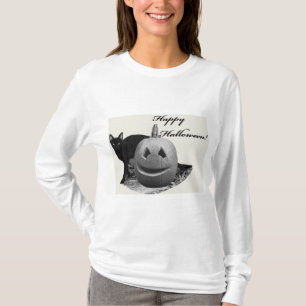 Camiseta Feliz Dia das Bruxas Gato & Abóbora
