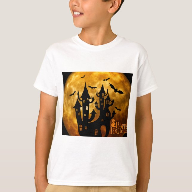 Camiseta Feliz Dia das Bruxas (Lua Cheia) (Frente)
