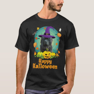Camiseta Feliz Dia das Bruxas Newfoundland Cachorro Abóbora