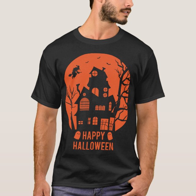 Camiseta Feliz Dia das Bruxas Presente de Roupa de (Frente)