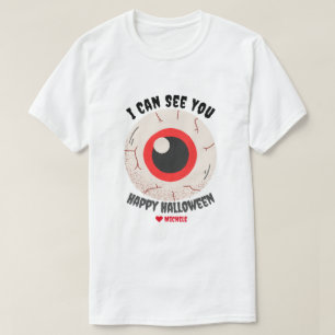 Camiseta Feliz Dia das Bruxas Simples, uma família de olhos