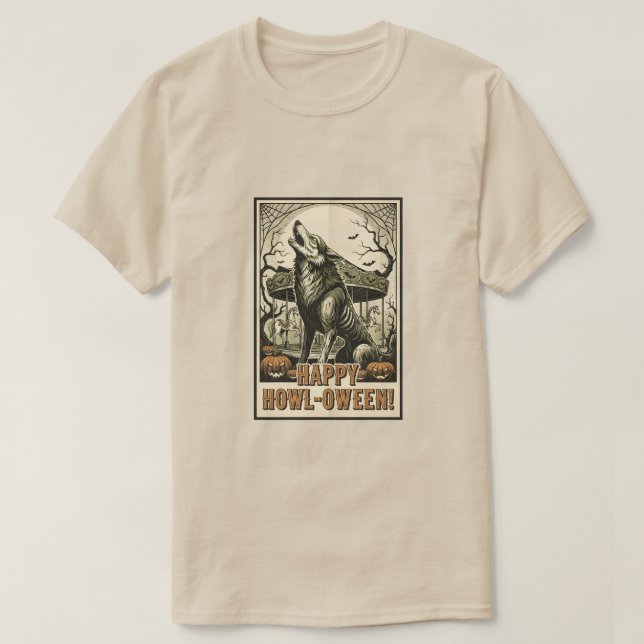 CAMISETA FELIZ DIA DAS BRUXAS UIVO! (Frente do Design)