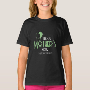 Camiseta Feliz Dia das Mães com Balões Verdes Claros