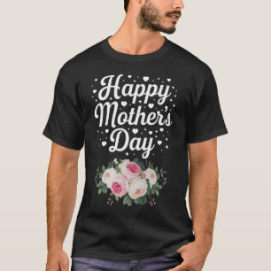 Camiseta Feliz Dia das Mães Floral Fofo Mamãe Avó Esposa