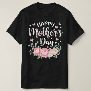 Camiseta Feliz Dia das Mães   Gráfico Floral Elegante
