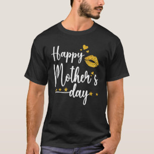 Camiseta Feliz Dia das Mães Lábios Lindos Beijo Lábios de O