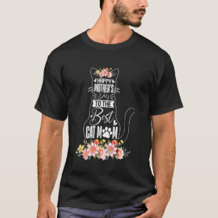 Camiseta Feliz Dia das Mães Para a Melhor Mãe de Gato Gata 