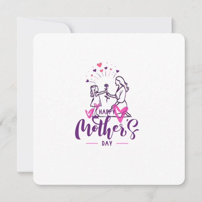 Camiseta Feliz Dia das Mães Presente para Menina (Frente)