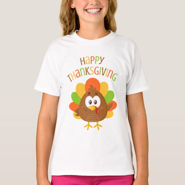 Camiseta Feliz Dia de Ação de Graças à Turquia (Frente)
