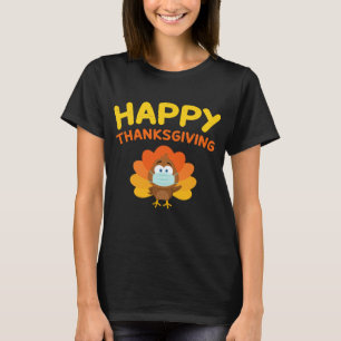 Camiseta Feliz Dia de Ação de Graças à Turquia Encara Másca