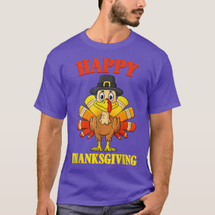 Camiseta Feliz Dia de Ação de Graças à Turquia Meninos Pere