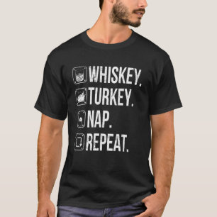 Camiseta Feliz Dia de Ação de Graças Ama Drinker Whisky Tur