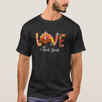 Camiseta Feliz Dia de Ação de Graças Ame o Terceiro Ano do