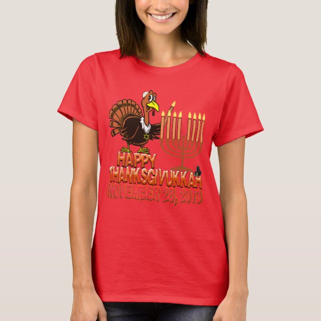 Camiseta Feliz Dia de Ação de Graças Chanucá (Frente)