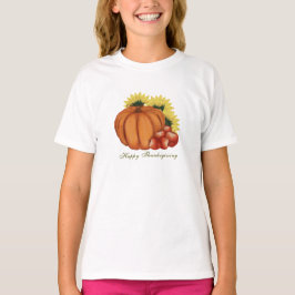 Camiseta Feliz Dia de Ação de Graças Colheita Pumpkin