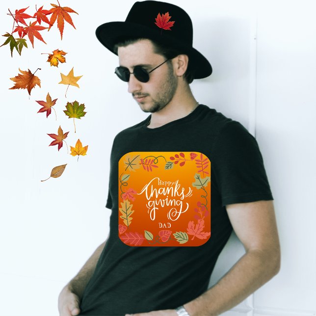 Camiseta Feliz Dia de Ação de Graças da Família Orange Gree (Criador carregado)
