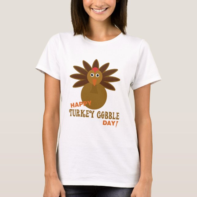 Camiseta Feliz Dia de Ação de Graças da Turquia (Frente)