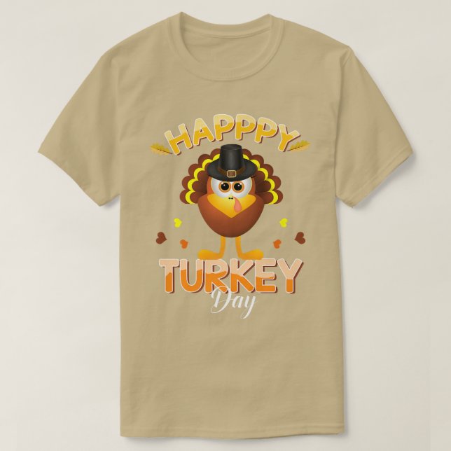 Camiseta Feliz Dia de Ação de Graças da Turquia Feriado (Frente do Design)