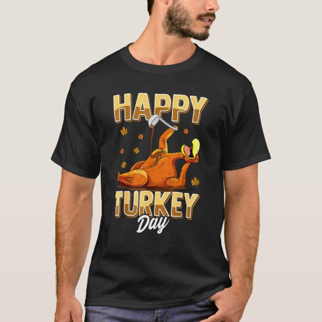 Camiseta Feliz Dia de Ação de Graças da Turquia Figurino de (Frente)