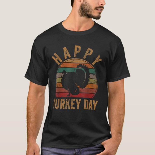 Camiseta Feliz Dia de Ação de Graças da Turquia Presentes P (Frente)
