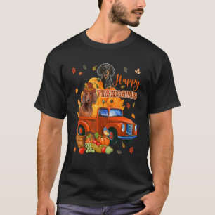 Camiseta Feliz Dia de Ação de Graças Dachshunds Em Caminhon