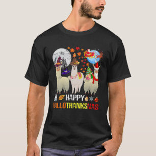 Camiseta Feliz Dia de Ação de Graças de Llama Halloween