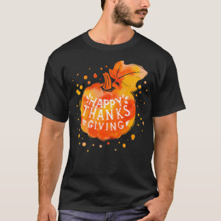 Camiseta Feliz Dia de Ação de Graças de Más Laranja de Outo