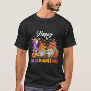 Camiseta Feliz Dia de Ação de Graças do Gnomo do Hallothank