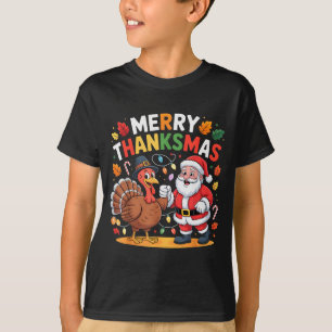 Camiseta Feliz Dia de Ação de Graças do Peru do Papai Noel