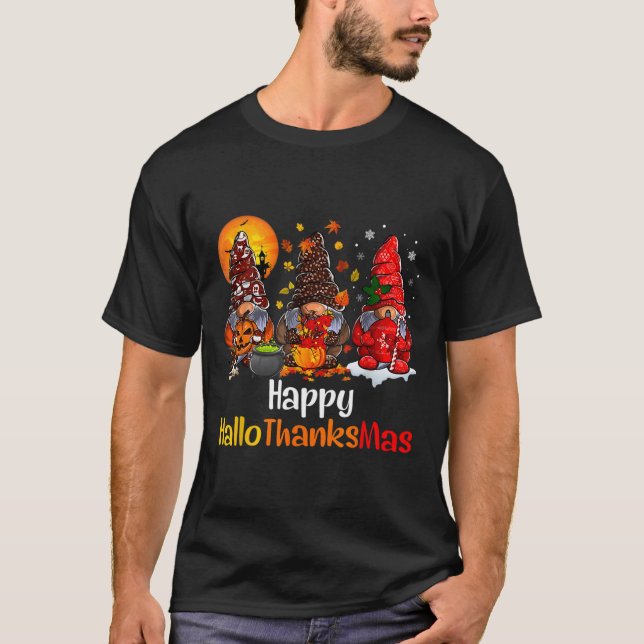 Camiseta Feliz Dia de Ação de Graças dos Gnomos de Hallotha (Frente)