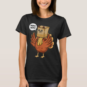 Camiseta Feliz Dia de Ação de Graças Falso Gato Turco Carne