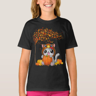 Camiseta Feliz Dia de Ação de Graças Gato Turquia outono
