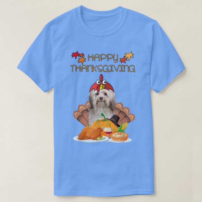 Camiseta Feliz Dia de Ação de Graças Havanês presentes Cach (Frente do Design)