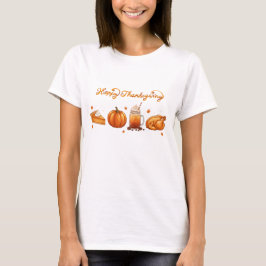 Camiseta Feliz Dia de Ação de Graças Mulheres