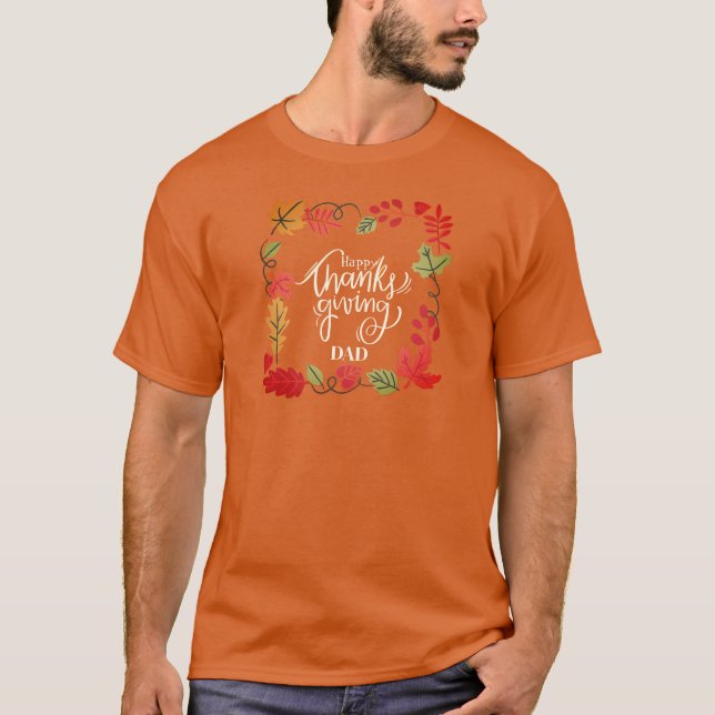 Camiseta Feliz Dia de Ação de Graças, Pai (Frente)