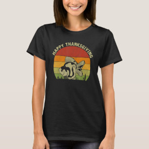 Camiseta Feliz Dia de Ação de Graças Peixe Roupa de Ação d