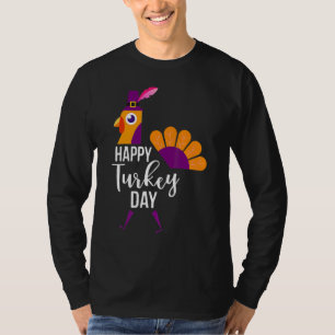 Camiseta Feliz Dia de Ação de Graças Peregrino Peru Meninas