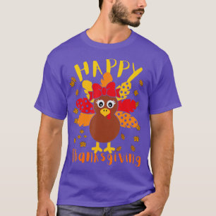 Camiseta Feliz Dia de Ação de Graças Peregrino Turquia Cou