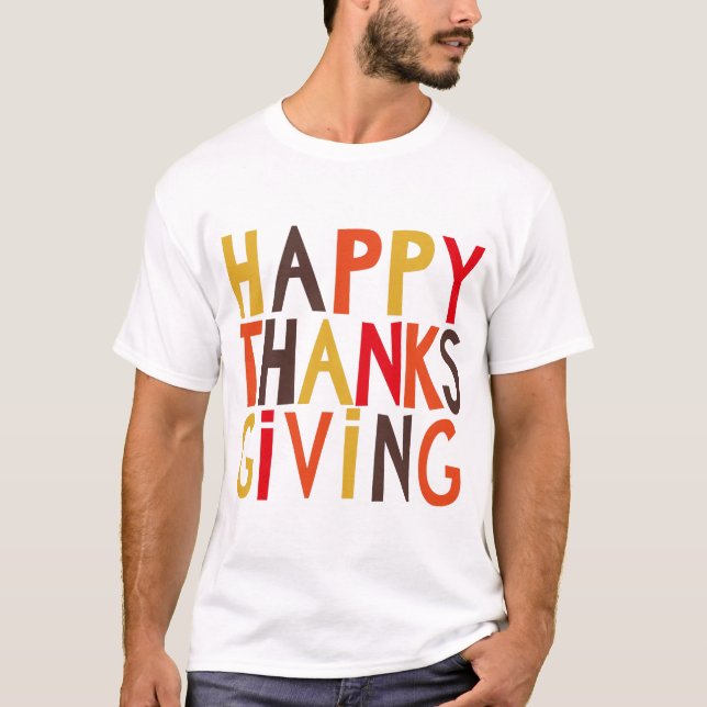 Camiseta Feliz Dia de Ação de Graças! T-shirt masculina (Frente)