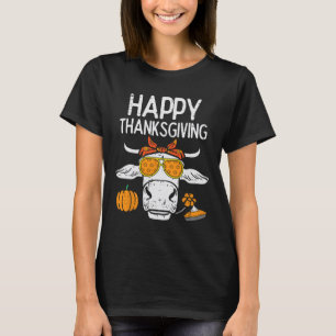 Camiseta Feliz Dia de Ação de Graças Vaca Queda Homens do A