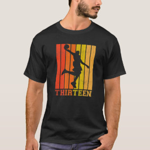 Camiseta Feliz Dia De Aniversário De 13 Para Rapazes Basket