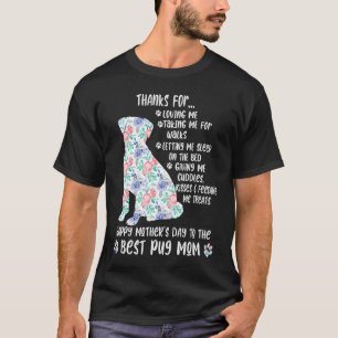 Camiseta Feliz Dia de as mães 2021 Pug Mãe Cachorro