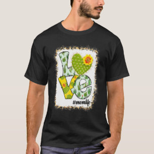 Camiseta Feliz Dia de as mães Ama Mãe A Vida Cactus Flor Wo